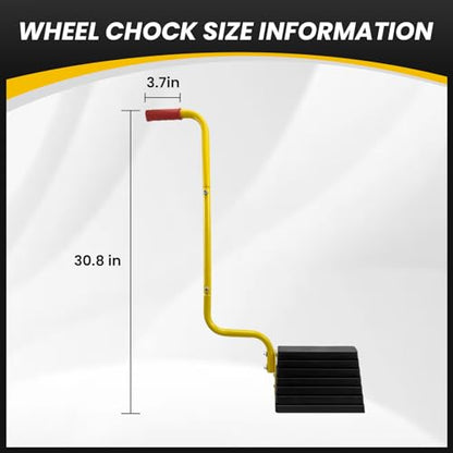 2 Pack Heavy Duty Rubber Wheel Chock with Handle (2 Count)