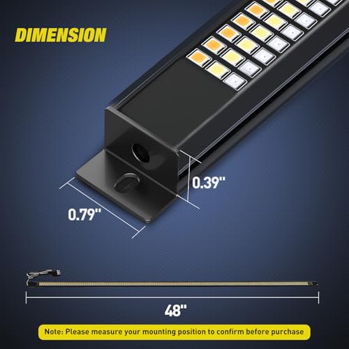 Truck Tailgate Light 48" Aluminum Frame Triple Row 780 LED Strip