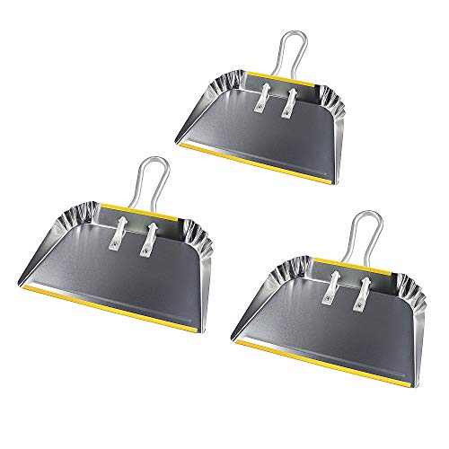 3 Pack 17" Heavy Duty Metal Dust Pans (3 Count)
