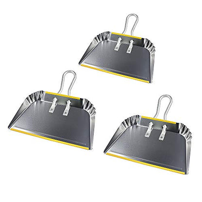 3 Pack 17" Heavy Duty Metal Dust Pans (3 Count)