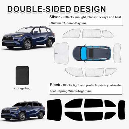 8pcs Thicken Sun Shades for Toyota Highlander 2020