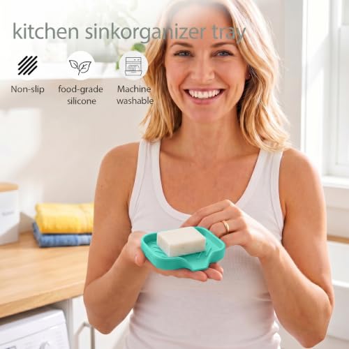 Silicone Soap Dish with Drain Spout