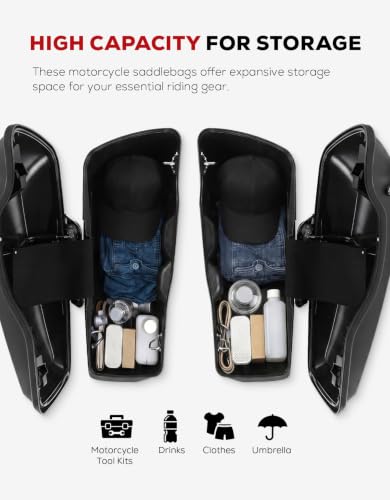Motorcycle 5" Stretched Saddlebags Fit For Harley Touring 2014 (2 Count)