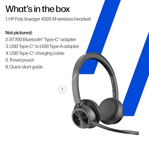 Poly Voyager 4320 UC Wireless Headset & Charge Stand