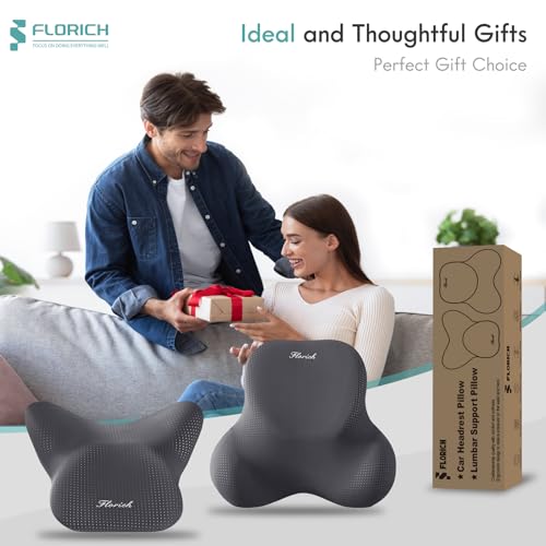 Car Lumbar Support Pillow and Neck Headrest Pillow for Office Chair