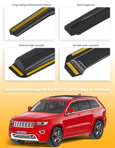 Window Visors Rain Guards for Jeep Grand Cherokee (4 Count)