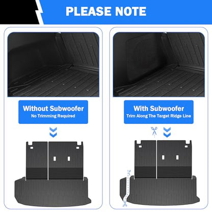 Trunk Mat & Backrest Mat & 2nd Row Seat Backrest for Toyota Grand Highlander 2024