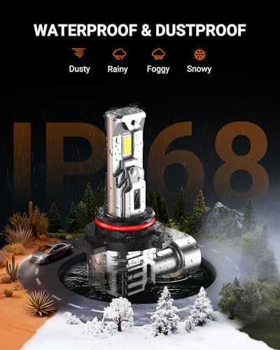 9012 Bulbs 50000LM 900% Brighter HIR2 Powersport Fog Bulbs with Cooling Fan for 60000 Hours Longer Lifespan (2 Count)