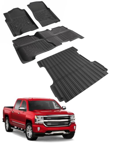 Truck Floor Mat Bed Mat for Silverado Sierra 1500 2014