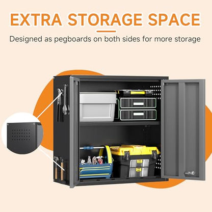Metal Garage Wall Cabinet with 2 Doors and 1 Adjustable Shelf