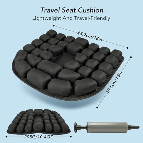 3D Air Inflatable Travel Seat Cushion for Pressure Relief Support