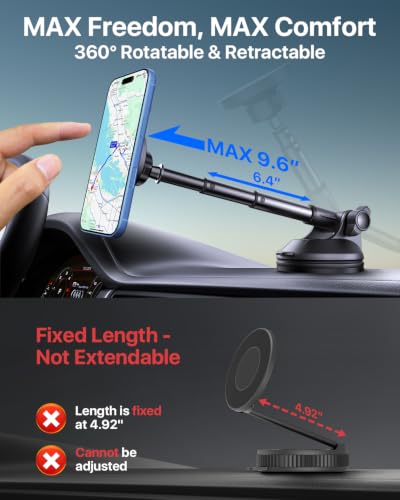 Military Grade 80LBS Strongest Suction Upgraded for Magsafe Car Mount