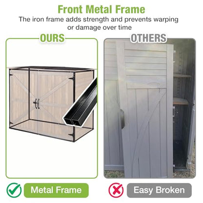 Weatherproof Outdoor Trash Can Shed