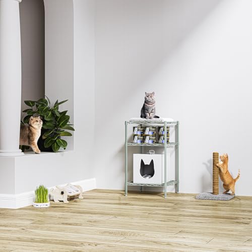 750 lbs 3 Shelf Storage Shelves Wire Shelving Unit Standing Metal Rack for Small Places Narrow Wire Rack for Bathroom (3 Count)