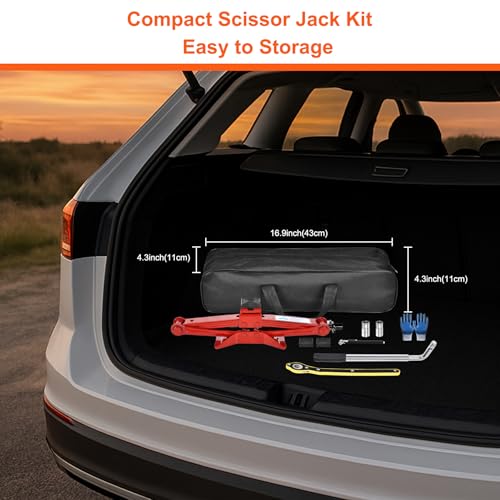 2.5T Scissor Jack Car Tire Changing Emergency Kit