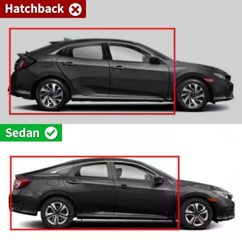 Outside Mount Window Visors Rain Guards for Honda Civic 4Dr Sedan 2016 (4 Count)