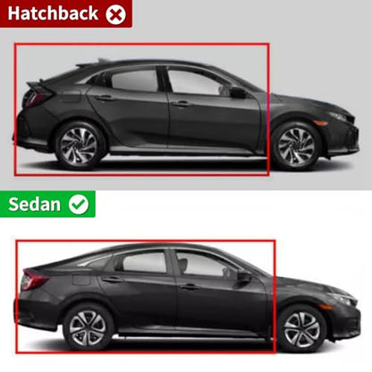 Outside Mount Window Visors Rain Guards for Honda Civic 4Dr Sedan 2016 (4 Count)