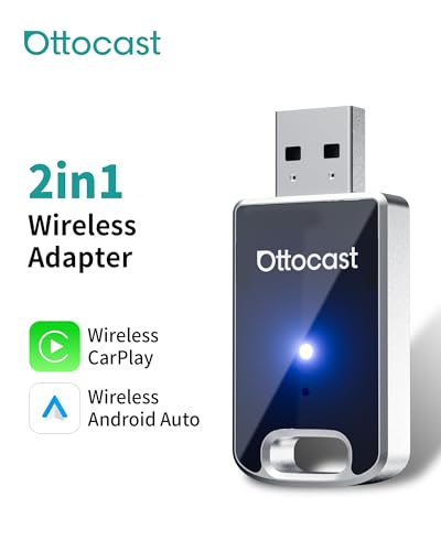 Mini Edge 2 in 1 Wireless Carplay Adapter & Wireless Android Auto Adapter for Apple iPhone Samsung or other AndroidPhone