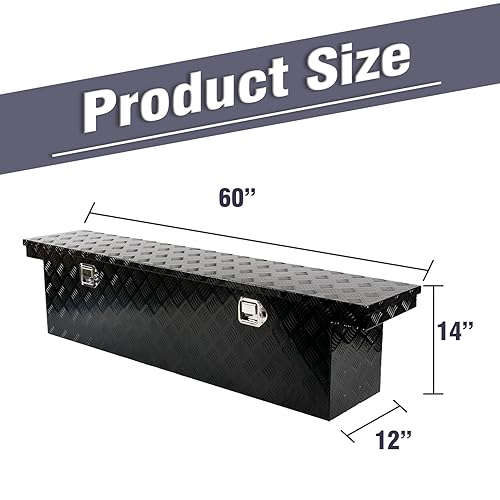 60 Inch Heavy Duty Aluminum Tool Box Wide Utility Trailer Stripes Plated