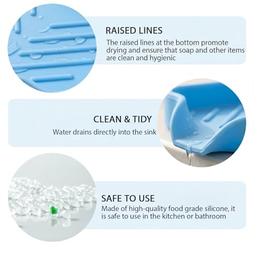 Silicone Soap Dish with Drain Spout