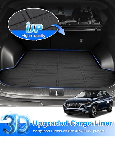 Floor Mats Cargo Liner Custom Fit for Hyundai Tucson PHEV 2022 2023 2024 2025 Accessories All Weather Carpet Protection TPE Odorless