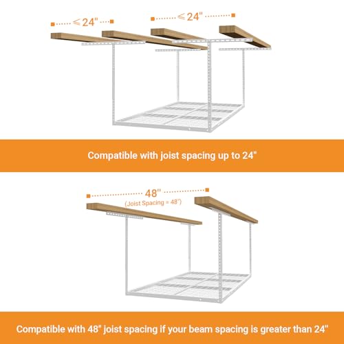 4x6ft Overhead Ceiling Garage Storage Rack