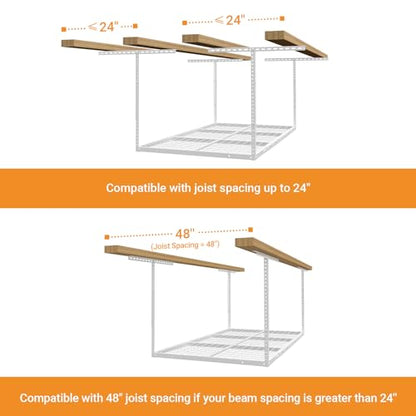 4x6ft Overhead Ceiling Garage Storage Rack