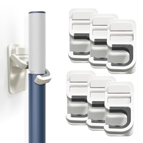 6 Pack Broom and Mop Holder Wall Mount