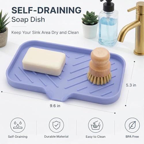 Silicone Soap Dish with Drain Spout