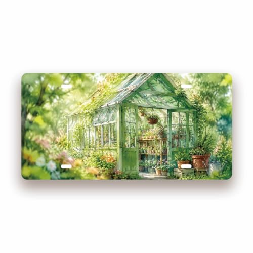 GREEN HOUSE SPACE Metal Tin Sign License Plate Bar Cafe Garage Cave Home Room Wall Bathroom Farmhouse Garden Porch Patio Decor
