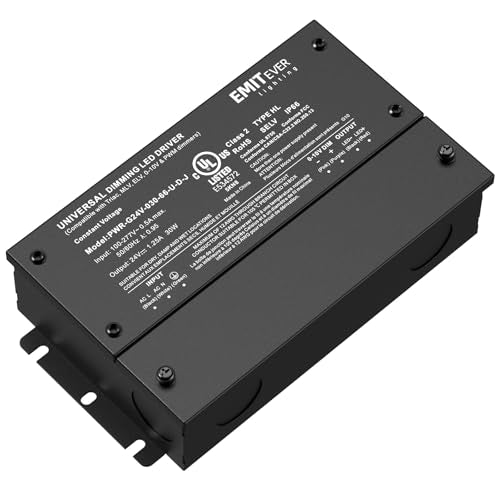 30W 24V 5-in-1 Dimmable LED Driver,AC 110-277V to DC Power Supply