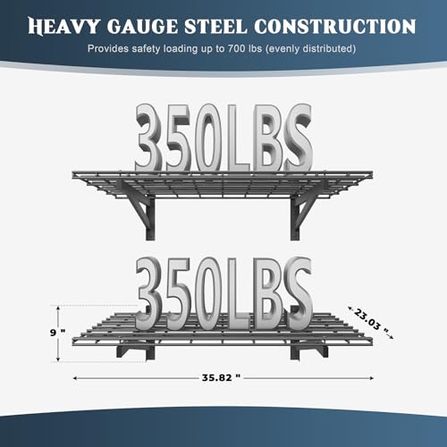 2 Pack Wall Mounted Garage Shelving