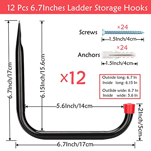 Garage Storage Ladder Hook (12 Count)