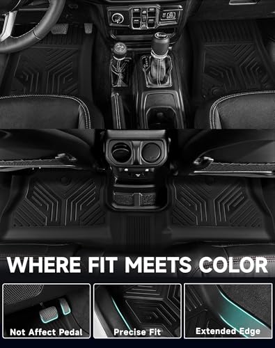 Premium Color TPE Floor Mats for Jeep Wrangler JL 2018