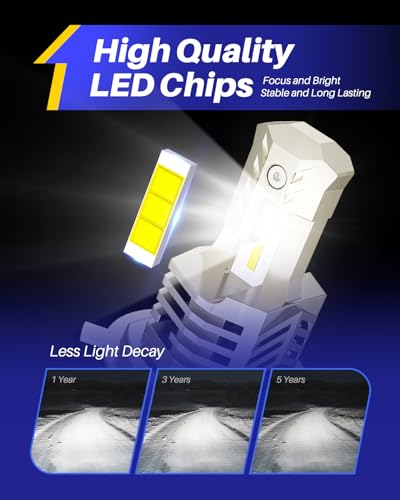 9003/H4/HB2 Bulbs LED Super Bright, 6000K White H4 Fog Lights Halogen Raplacement, Canbus Ready Direct Fit, Pack of 2 (2 Count)