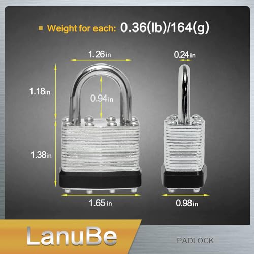 Laminated Keyed Alike Padlock 120 Pack 1.6 (120 Count)