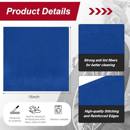 200 Pcs Microfiber Cleaning Cloth 16x16 Inch Microfiber Towels for Car Ultra Absorbent Cleaning Rags Reusable Lint Free Streak Free Detailing Towel for Car Washing Drying Dusting (200 Count)