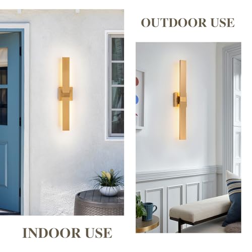 Modern LED Outdoor Wall Sconce 27.2" Gold Outdoor Wall Lights Exterior