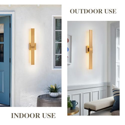 Modern LED Outdoor Wall Sconce 27.2" Gold Outdoor Wall Lights Exterior