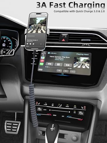 Car Carplay Cable 2Pack Coiled USB A to USB C Fast Charge Cord (2 Count)