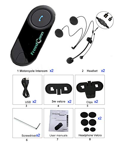 Motorcycle Bluetooth Headset (2 Count)