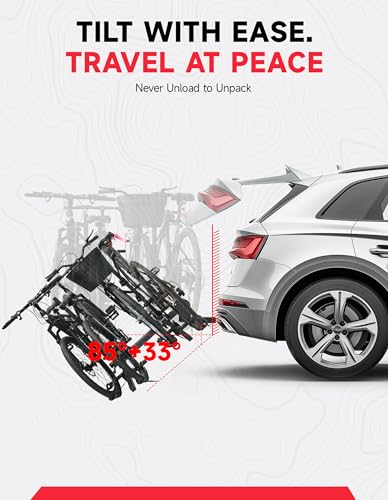 Young 4 Bike Rack Hitch Mount Platform Style Carrier for Cars Trucks SUVs Minivans with 2" Hitch Receiver (4 Count)