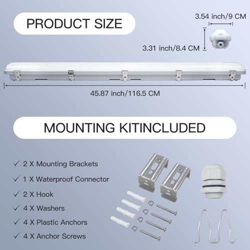 4FT LED Vapor Tight Light Fixture 60W