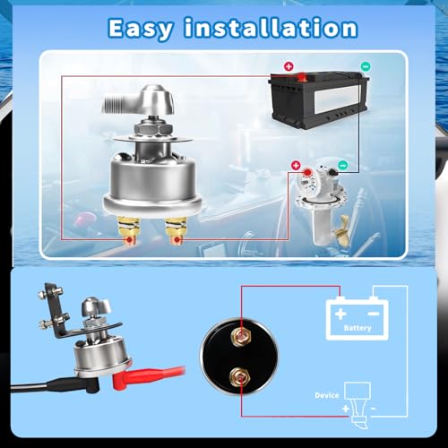 200A Battery Disconnect Switch 12V 48V Battery Shut Off Switch Master Power Isolator Marine On Off Kill Switch for Car