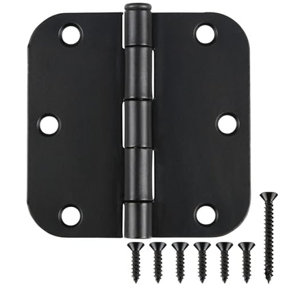 3 1 2" Matte Black Door Hinges 3.5" Rounded Flat 5