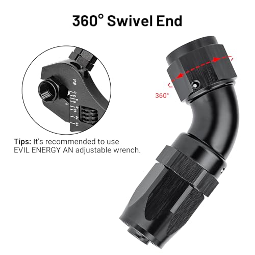 8AN 60 Degree One Piece Full Flow Hose End Fitting Swivel for CPE Braided Hose