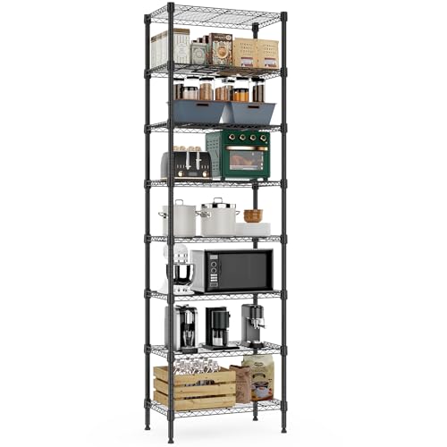 8 Tier 2000 lbs Storage Rack Metal Wire Shelving Unit (8 Count)