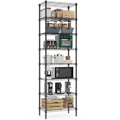 8 Tier 2000 lbs Storage Rack Metal Wire Shelving Unit (8 Count)