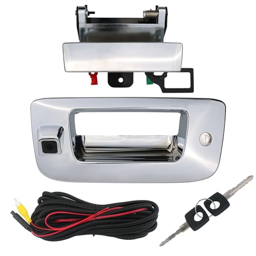 Backup Camera Tailgate Handle Rear View Camera Liftgate Latch Handle with Key Lock Cylinder Compatible with 2007