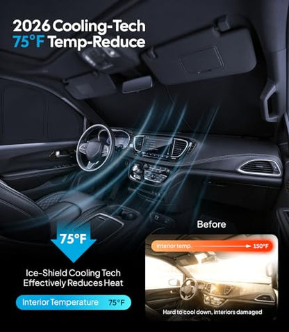 2026 8PC Full Set Window Sunshade for Chrysler Pacifica 2017 (8 Count)